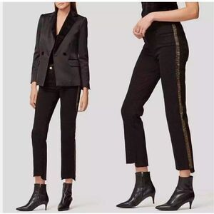 FRAME Denim Le High Straight Black Glitter Stripe Jeans 30